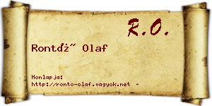 Rontó Olaf névjegykártya